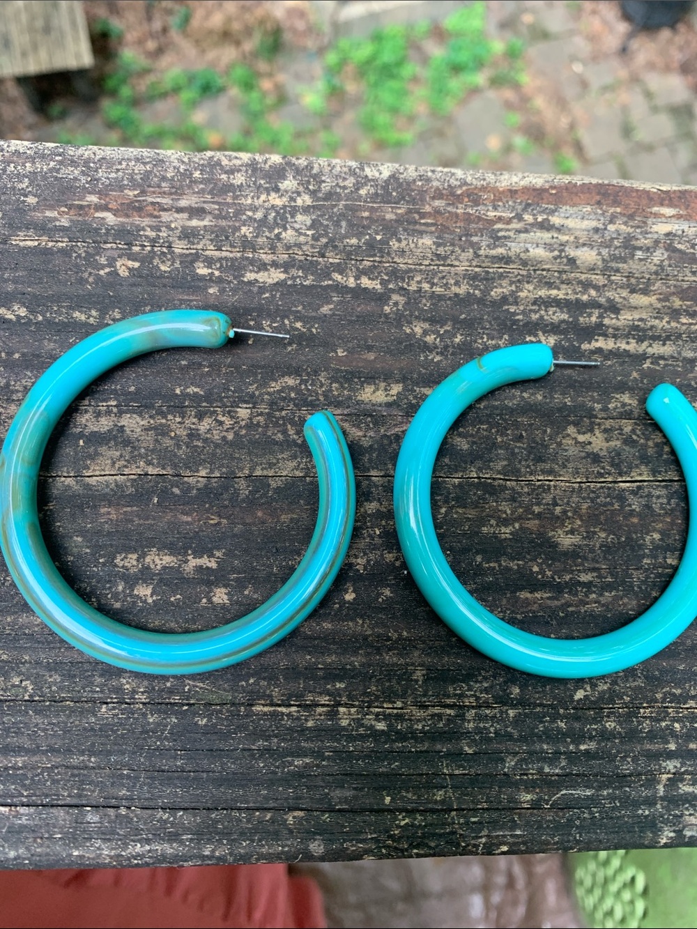 Francesca's Large Faux Turquoise Hoop Earrings